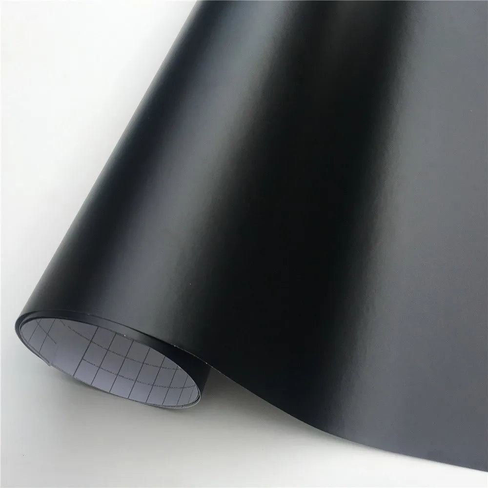 Matte black vinyl wrap for ski poles with stealth finish