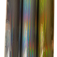 Durable 3D holographic black carbon fiber vinyl for outdoor customization