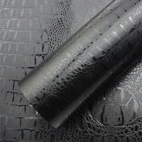 Textured black crocodile pattern vinyl for ski poles