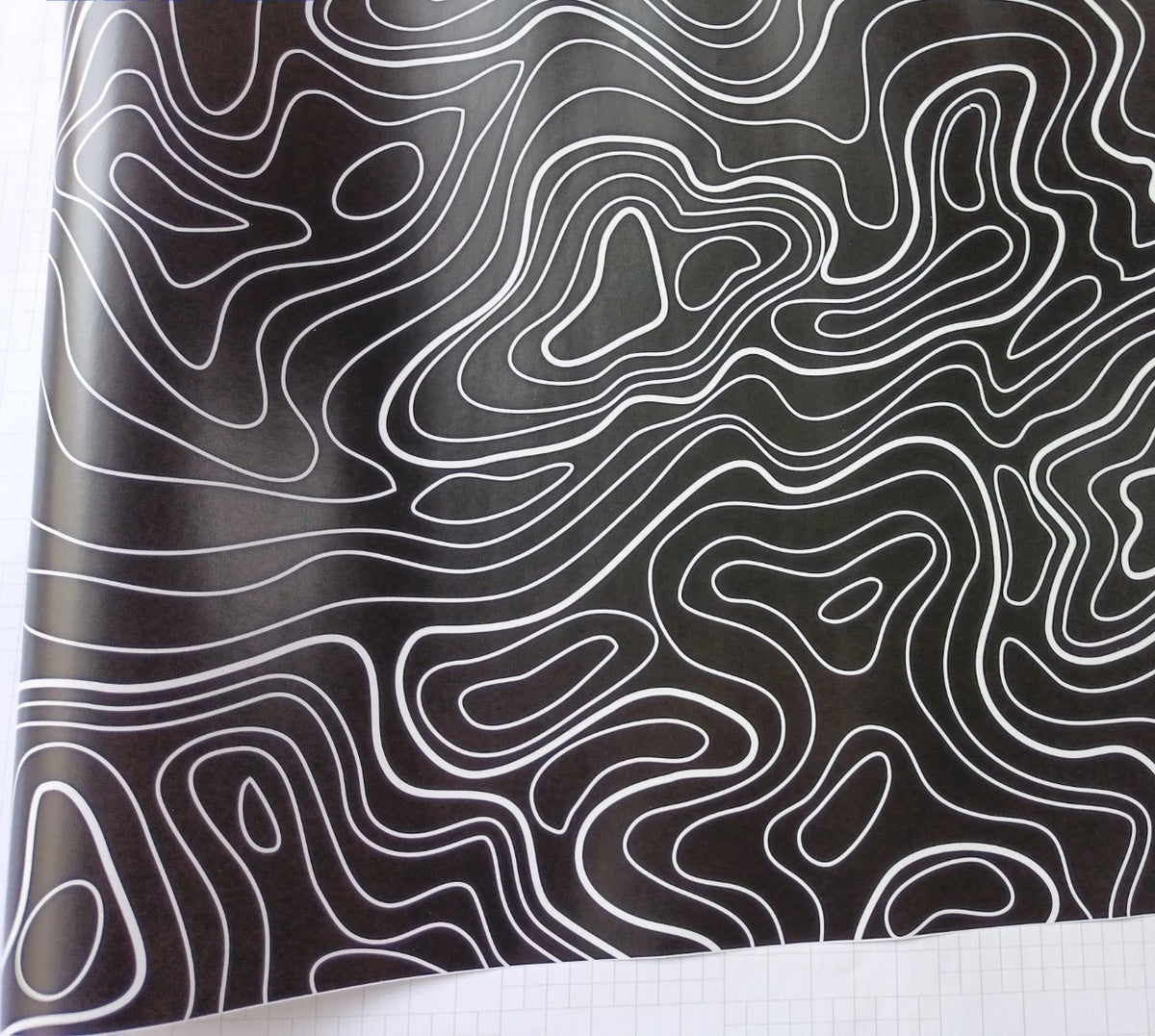 Black and white land navigation camo wrap for custom ski gear