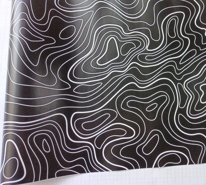 Black and white land navigation camo wrap for custom ski gear