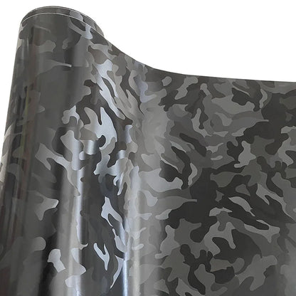 Durable stealth camo vinyl ski pole wrap with low-profile finish