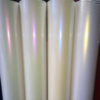 Durable pearl white vinyl with ceramic-like satin texture for ski poles