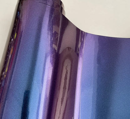 Glossy purple to copper chameleon vinyl wrap for ski poles