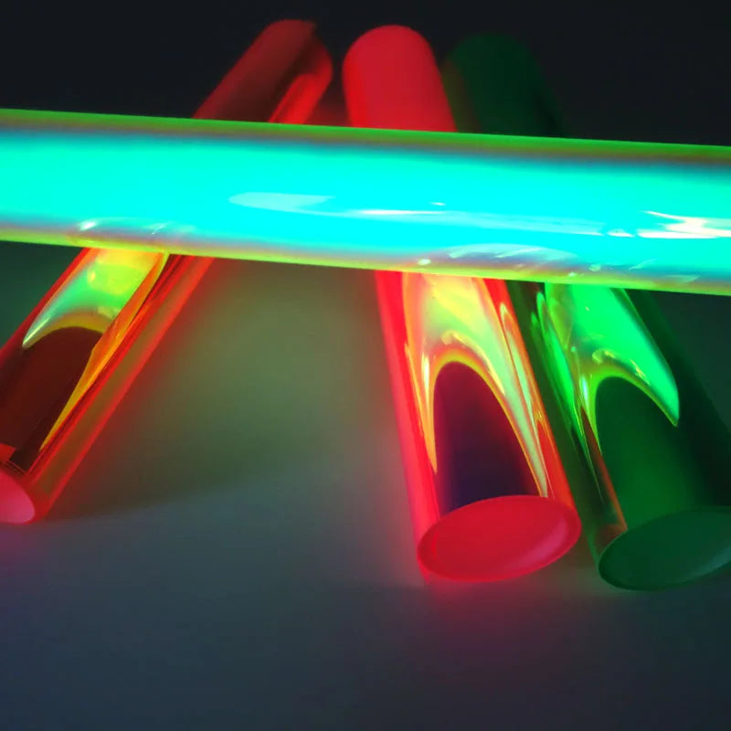 Self-illuminating blue vinyl wrap for ski gear customization