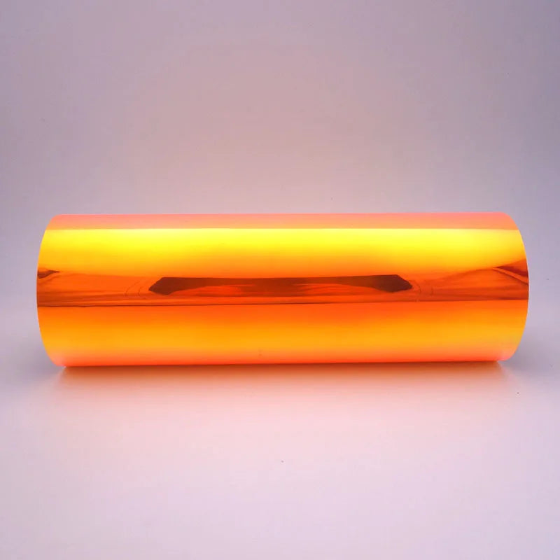 Orange glow vinyl wrap that lights up in the dark for ski customization
