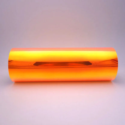 Orange glow vinyl wrap that lights up in the dark for ski customization
