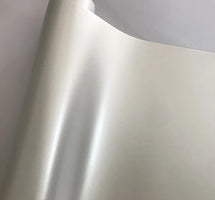 Elegant satin white ski pole wrap with subtle pearl sheen