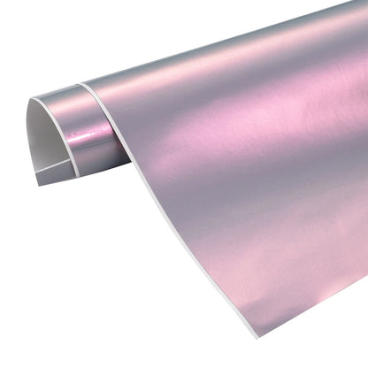 High-gloss grey-red chameleon vinyl wrap with phantom pearl shimmer for ski customization