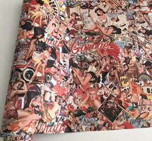 Vintage pinup girl vinyl wrap for ski poles with classic retro style