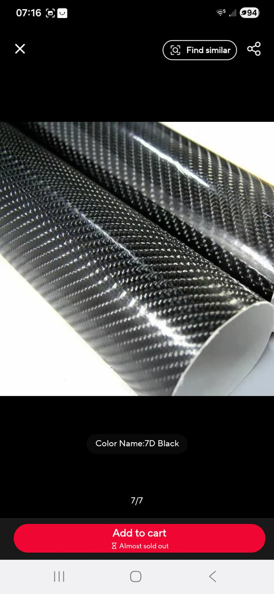 7D HOLOGRAPHIC BLACK CARBON FIBER KIT